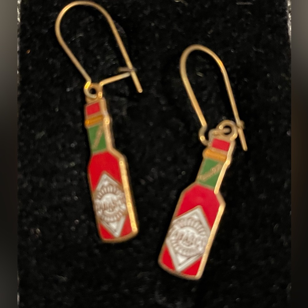 Tobasco Sauce novelty earrings